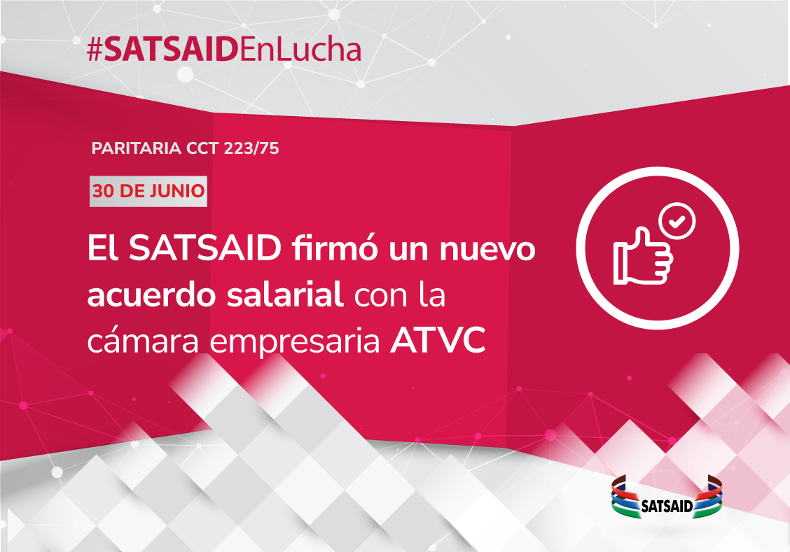 Lee más sobre el artículo EL SATSAID FIRMÓ UN NUEVO ACUERDO SALARIAL CON LA CÁMARA EMPRESARIA ATVC