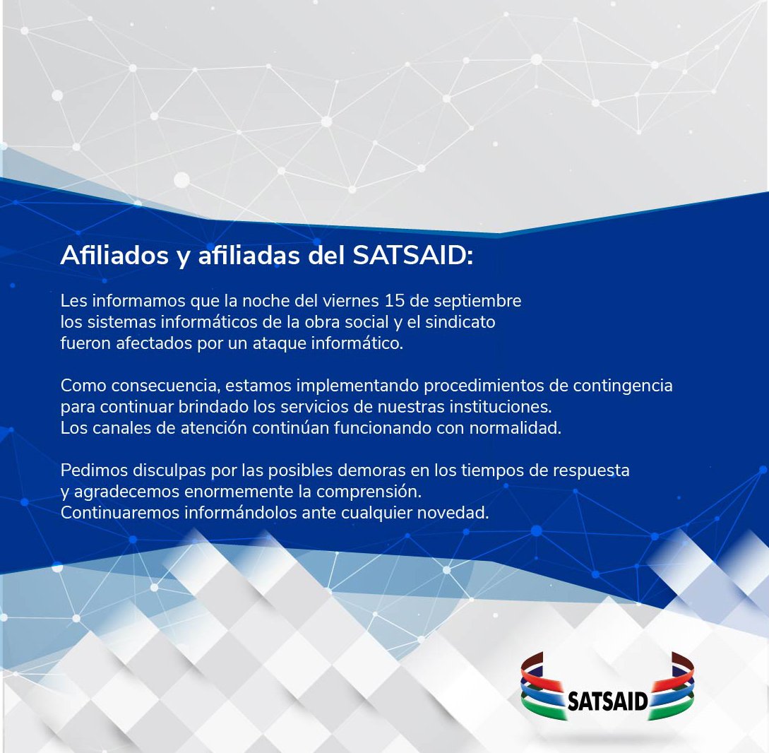 Lee más sobre el artículo ATENCIÓN AFILIADOS DEL SATSAID