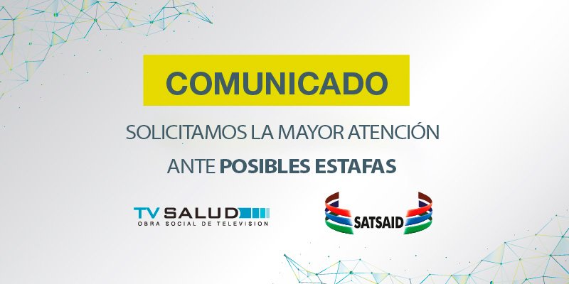 Lee más sobre el artículo TV SALUD: SOLICITAMOS LA MAYOR ATENCIÓN ANTE POSIBLES ESTAFAS