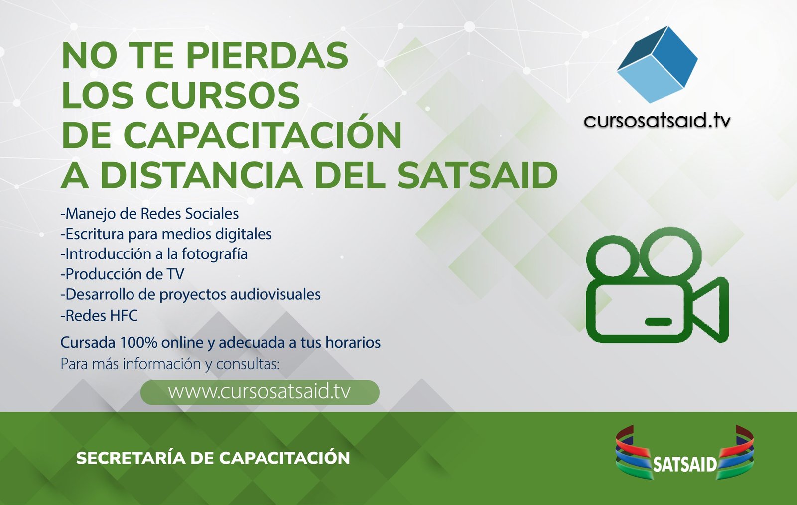 Lee más sobre el artículo NO TE PIERDAS LOS CURSOS DE CAPACITACIÓN A DISTANCIA DEL SATSAID