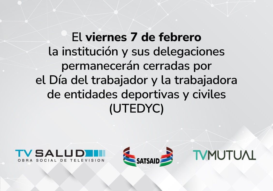 Lee más sobre el artículo EL VIERNES 7 DE FEBRERO LA INSTITUCIÓN PERMANECERÁ CERRADA POR EL DÍA DEL TRABAJADOR DE ENTIDADES DEPORTIVAS Y CIVILES (UTEDYC)