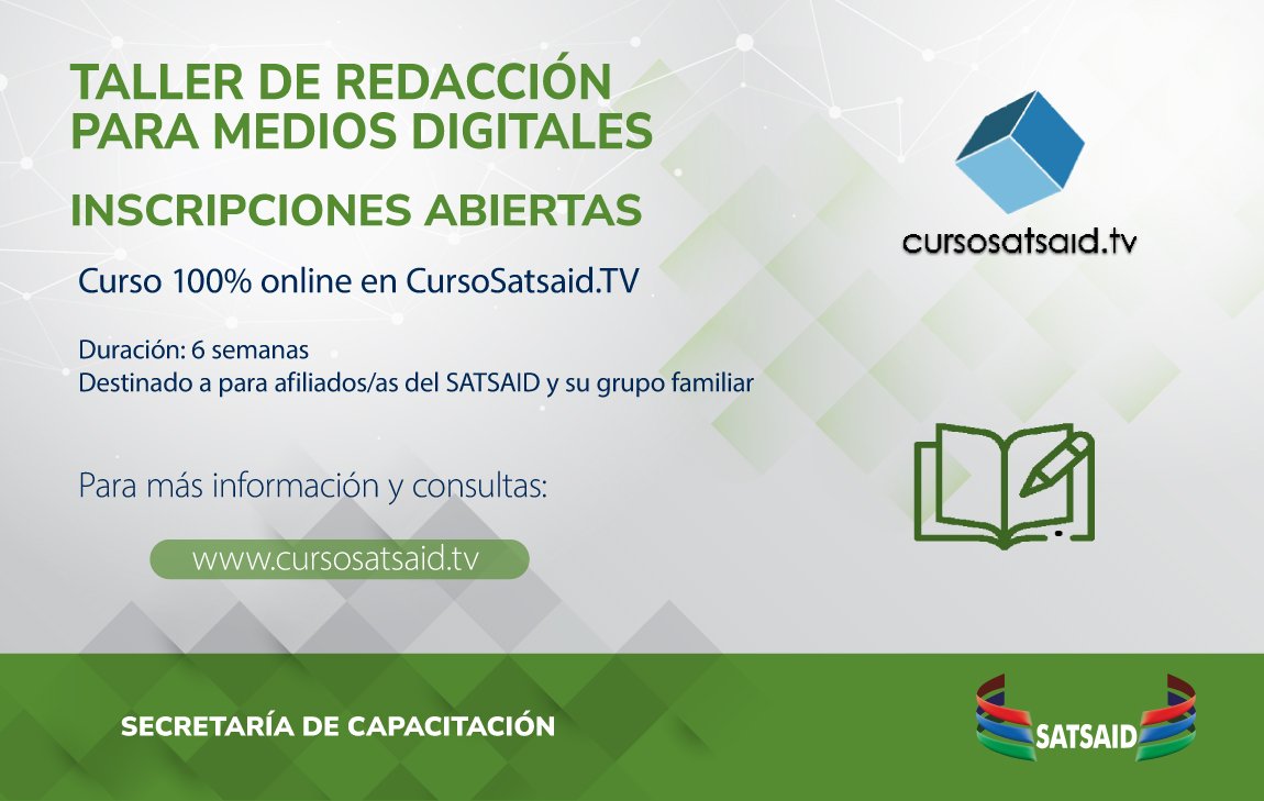 Lee más sobre el artículo CURSOS A DISTANCIA: ABIERTA LA INSCRIPCIÓN PARA EL TALLER DE REDACCIÓN PARA MEDIOS DIGITALES