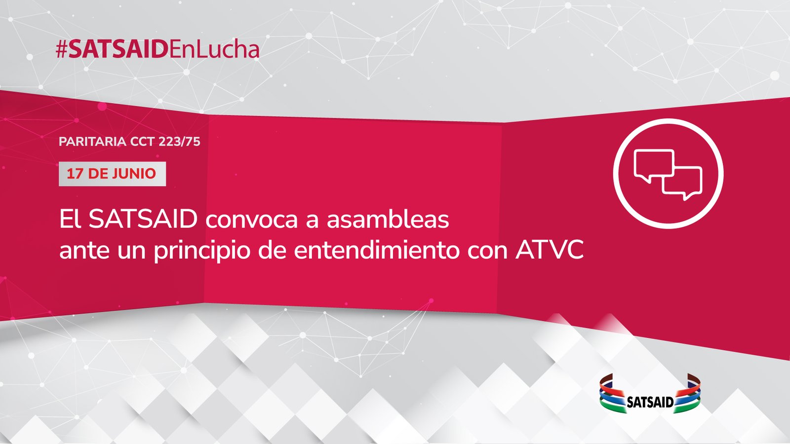 Lee más sobre el artículo EL SATSAID CONVOCA A ASAMBLEAS DE TRABAJADORES ANTE UN PRINCIPIO DE ENTENDIMIENTO CON ATVC