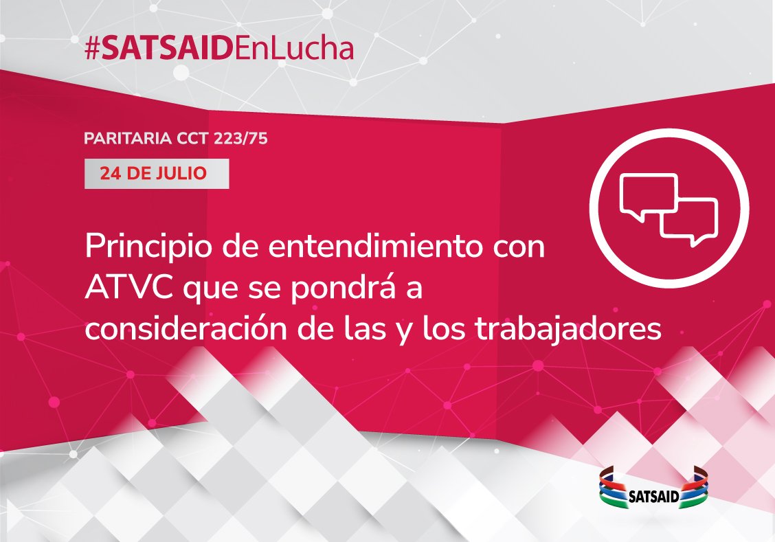 Lee más sobre el artículo EL SATSAID ALCANZÓ UN PRINCIPIO DE ENTENDIMIENTO CON ATVC QUE SE PONDRÁ A CONSIDERACIÓN DE LOS TRABAJADORES