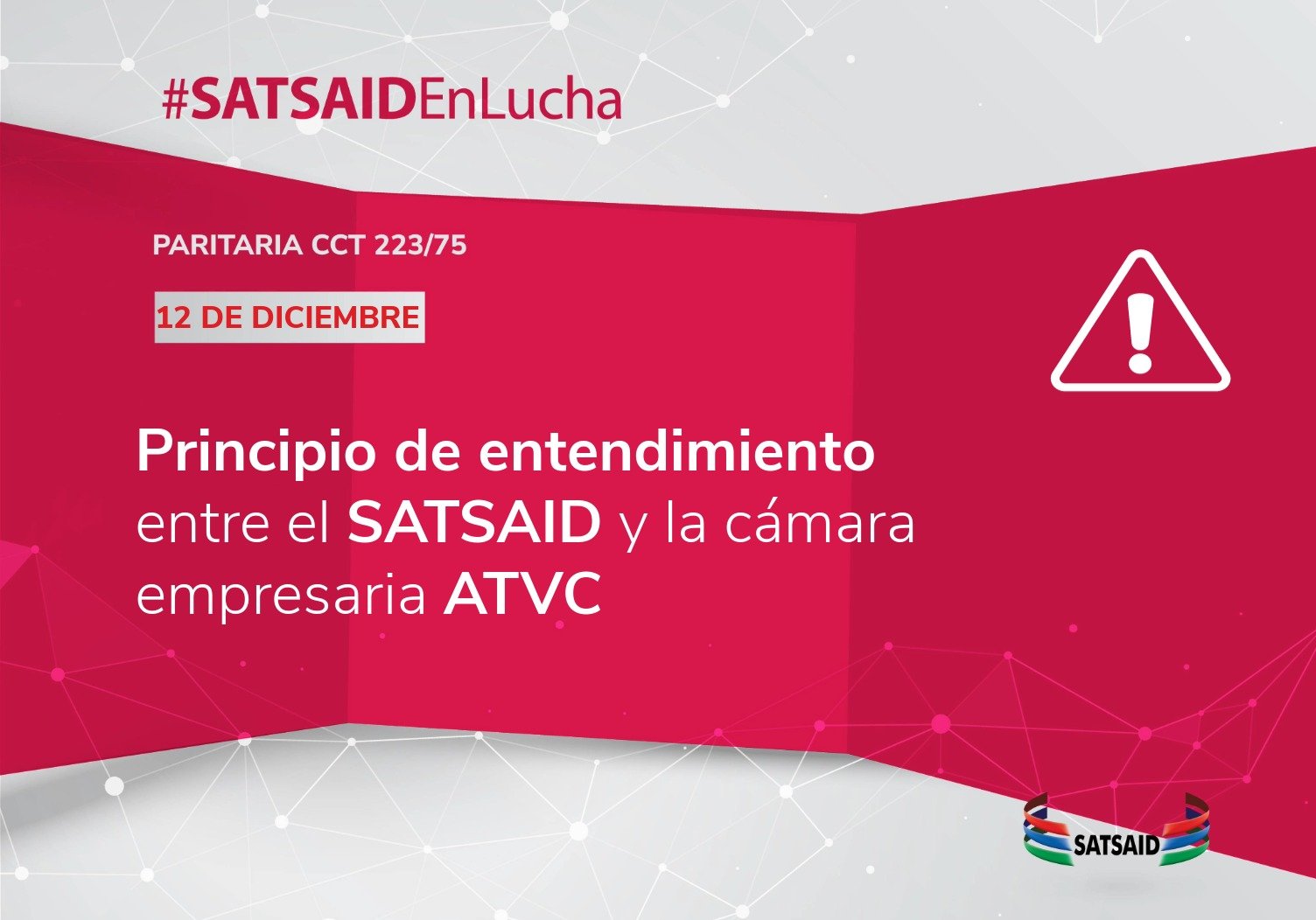 Lee más sobre el artículo PRINCIPIO DE ENTENDIMIENTO ENTRE EL SATSAID Y LA CÁMARA EMPRESARIA ATVC